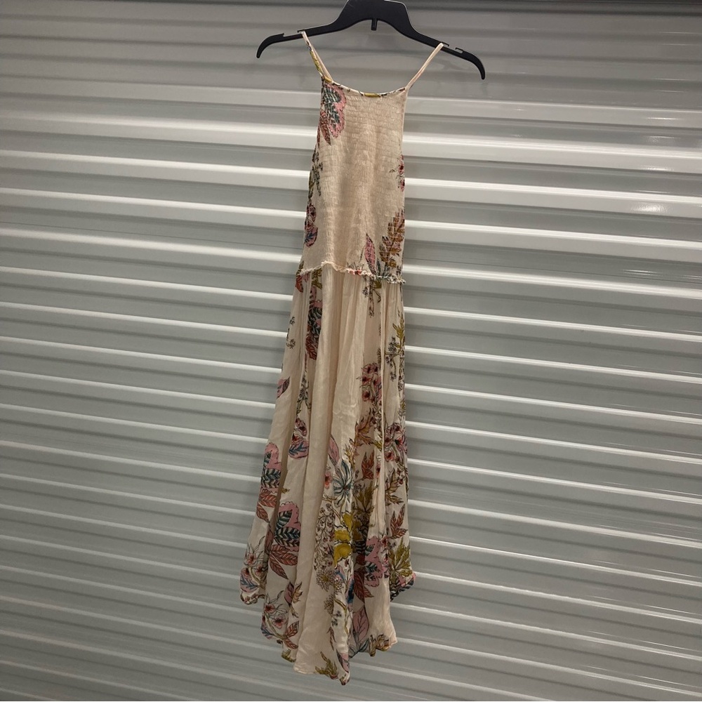 Free People Cream Floral High Low Dress
